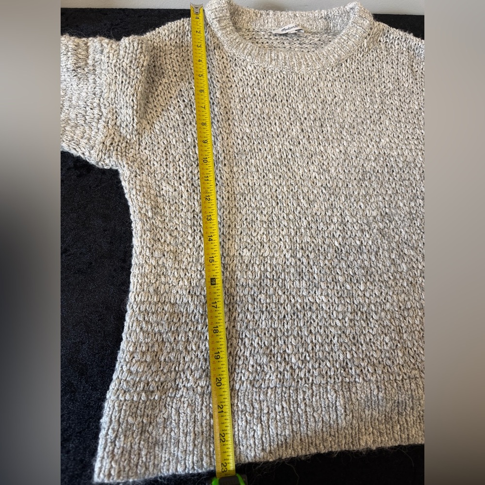Madewell Alpaca Blend Chunky Knit Sweater Small Gray Crewneck - Picture 7 of 7